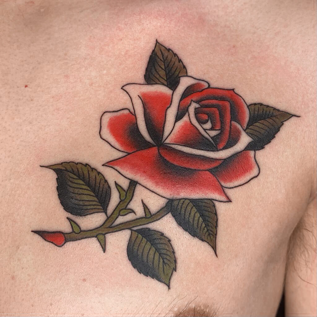 Ondra Bauer rose Tattoo