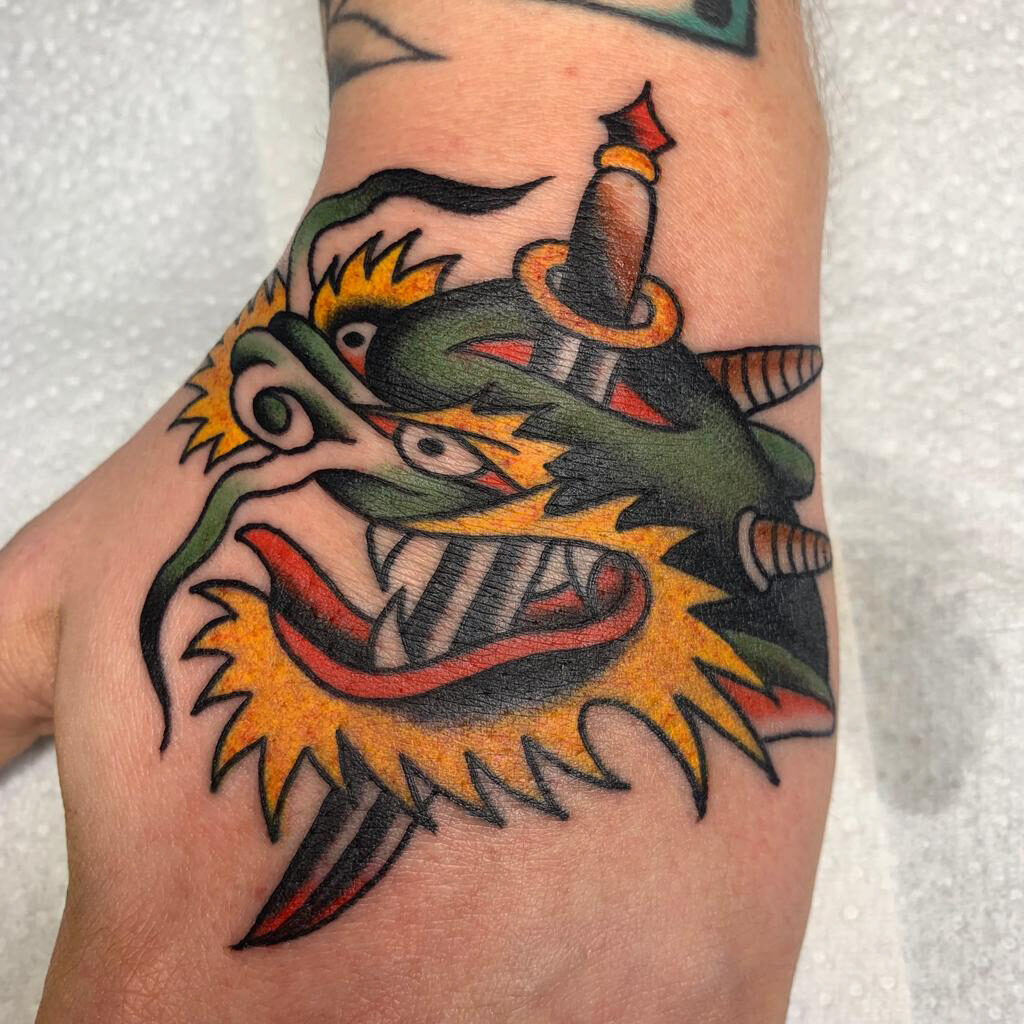 Ondra Bauer dragon Tattoo