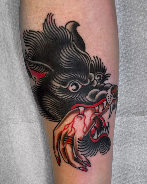 Wolf tattoo design by Alan Crisogano One Love Tattoo Prague